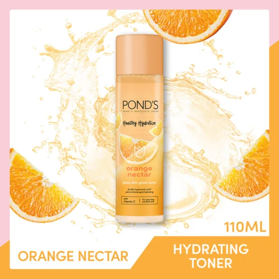 PONDS Healthy Hydration Orange Nectar Glass Skin Toner 110ml - Image 2