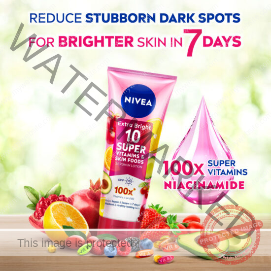 NIVEA Extra Bright 10 Super Vitamins & Skin Food Serum in Lotion 320ml - Image 5