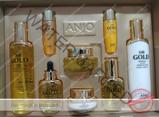 ANJO Skin Care 24K 1set 6+2 Toner 120ml, Emulsion 120ml, Essence 35ml, Cream 50g, Eye Cream 30g, Ampoule 35ml + Portable (Toner, Emulsion)