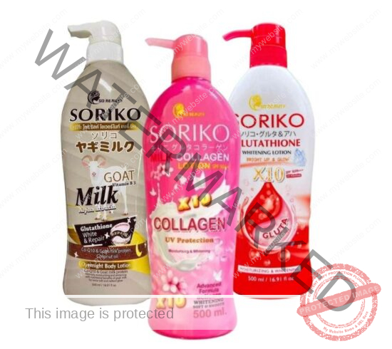 SORIKO MILK COLLAGEN LOTION SPF50/GLUTATHIONE/WHITENING LOTION/GOAT MILK 500ml