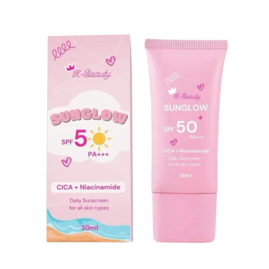 K-Beauty Sun Glow SPF50 PA+++ Daily Sunscreen CICA for All Skin Type 30ml