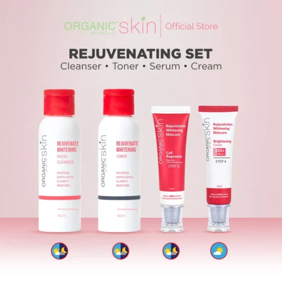 Organic Skin Japan Rejuvenate Whitening Kit with Facial Cleanser, Toner, Face Cream & Serum Rejuve - Image 4