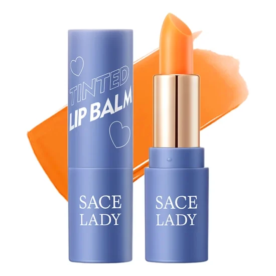 SACE LADY Natural Cream Lip Balm VE Moisturizing Tinted Lip Balm Reduce Wrinkles lip Care (A01 CAROTENE)