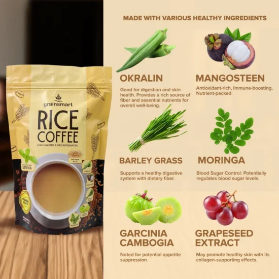 Grainsmart Rice Coffee with Barley 10 sachets x210g - Image 4